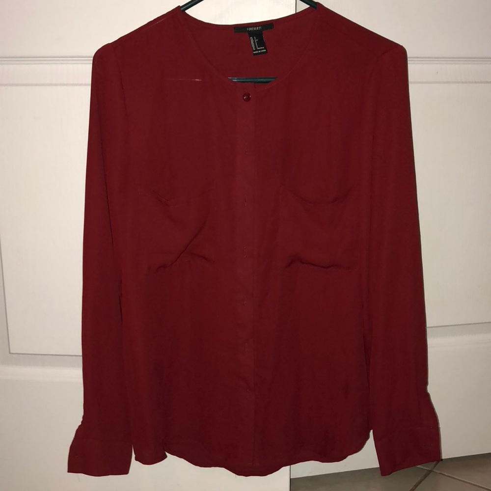 Button up silky shirt!